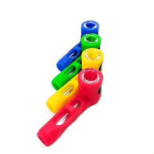 Silicone Hand Pipe with Glass